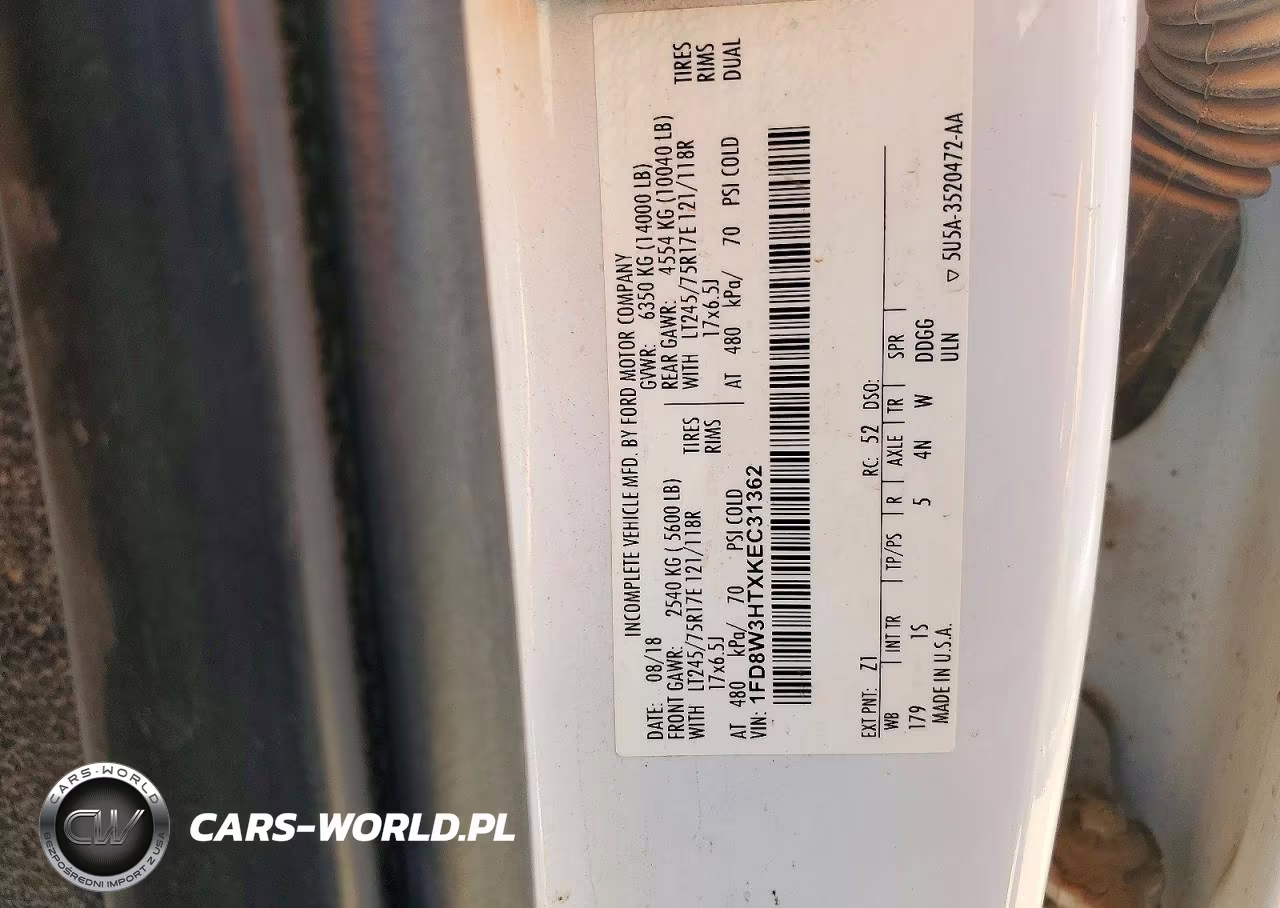 2019 Ford F350 Super Duty VIN:1FD8W3HTXKEC31362 - 12