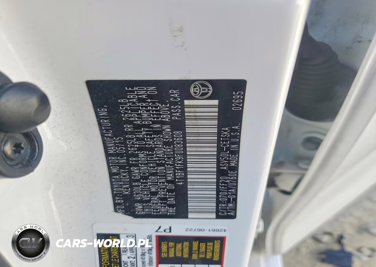 2015 Toyota Camry Se VIN:4T1BF1FK9FU083608 - 12