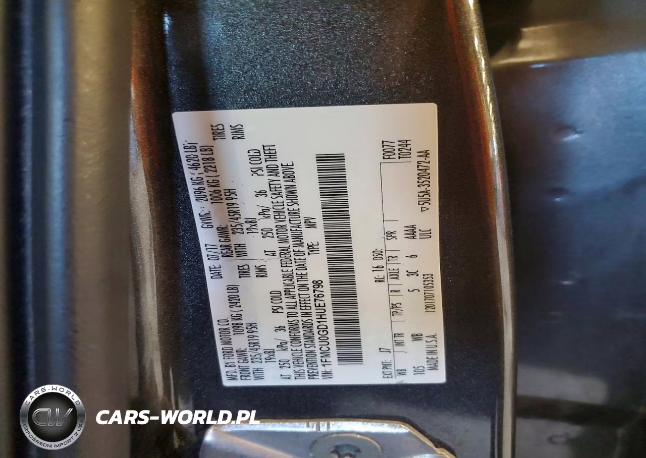 2017 Ford Escape Se VIN:1FMCU0GD1HUE76798 - 13