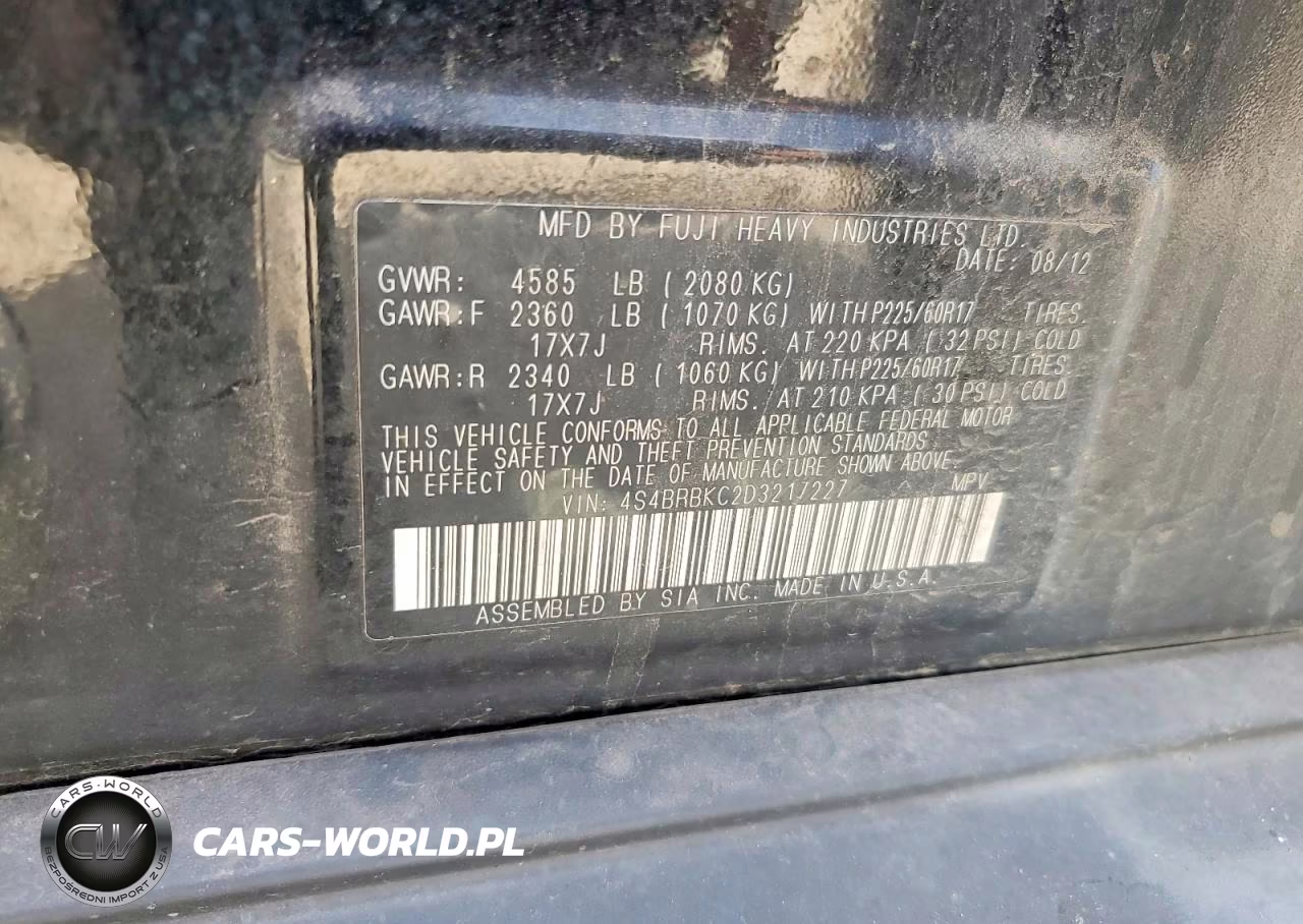 2013 Subaru Outback 2.5I Limited VIN:4S4BRBKC2D3217227 - 13