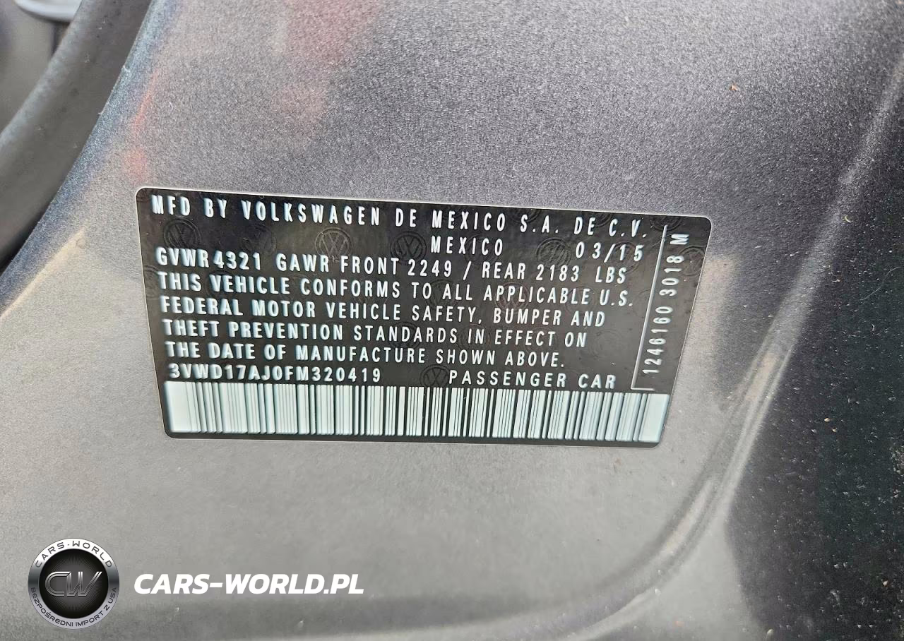 2015 Volkswagen Jetta Se VIN:3VWD17AJ0FM320419 - 12