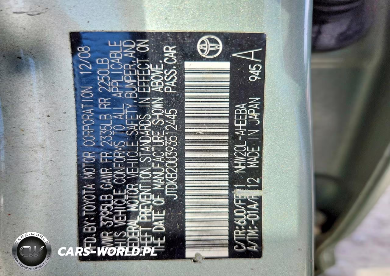 2009 Toyota Prius Base VIN:JTDKB20U393512445 - 13