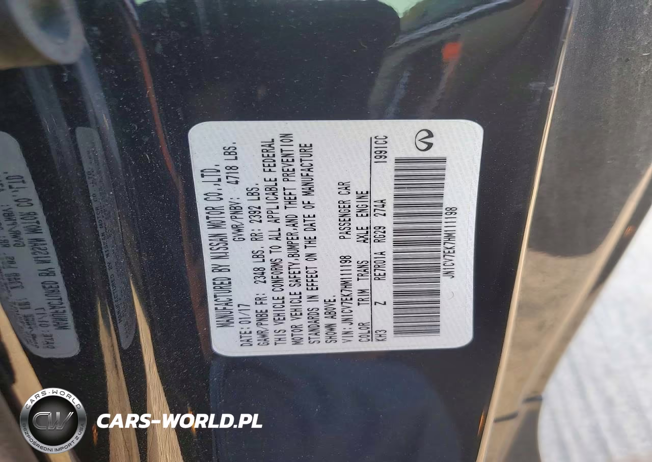 2017 Infiniti Q60 2.0T Premium VIN:JN1CV7EK7HM111198 - 12