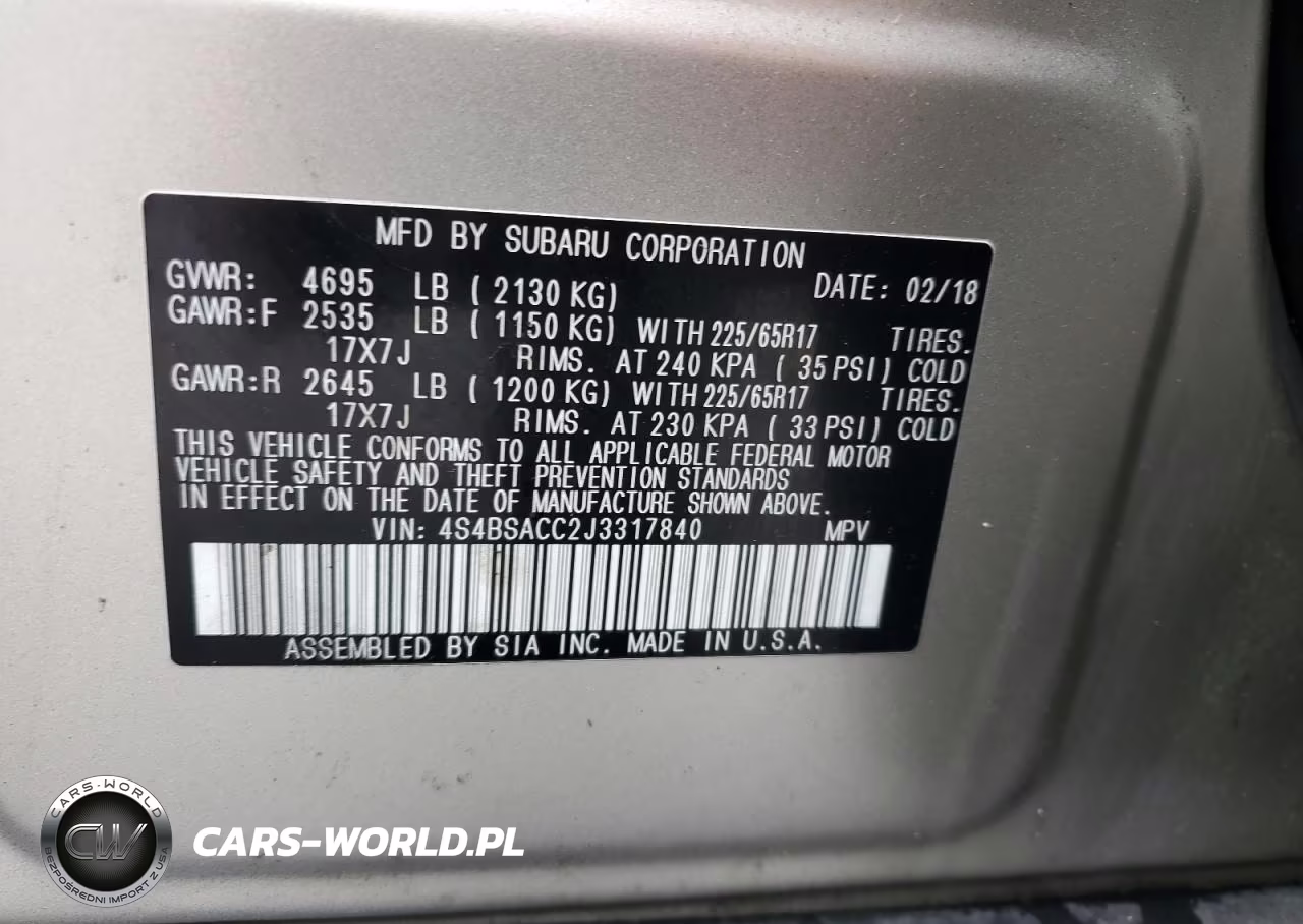 2018 Subaru Outback 2.5I Premium 2.5I Premium VIN:4S4BSACC2J3317840 - 13