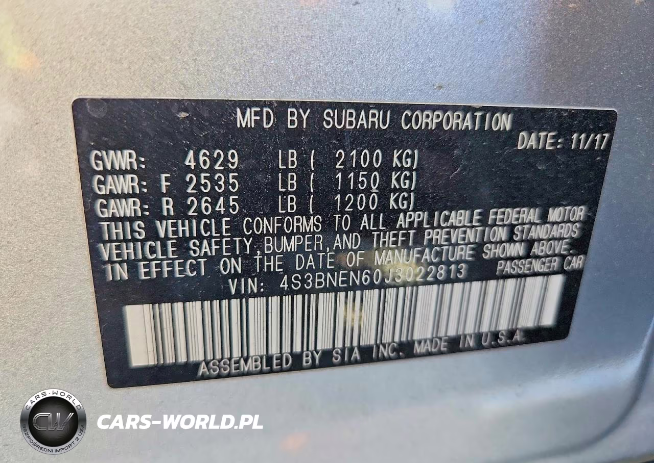 2018 Subaru Legacy 3.6R Limited VIN:4S3BNEN60J3022813 - 12