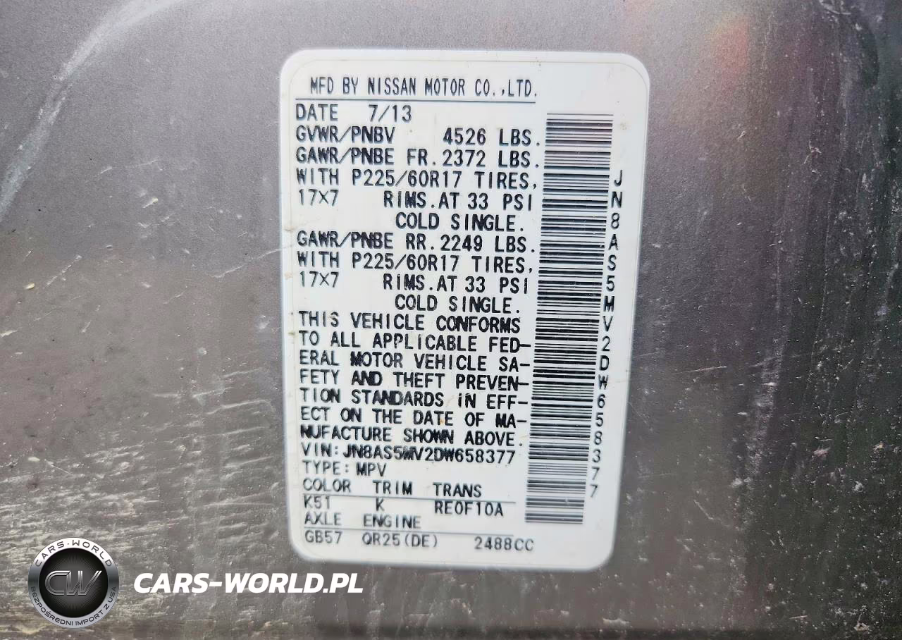 2013 Nissan Rogue S VIN:JN8AS5MV2DW658377 - 13