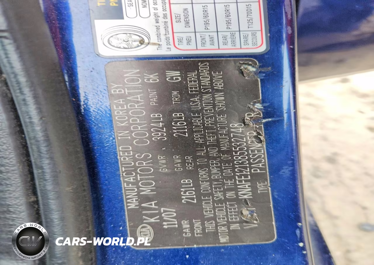 2008 Kia Spectra Lx VIN:KNAFE121385532748 - 12