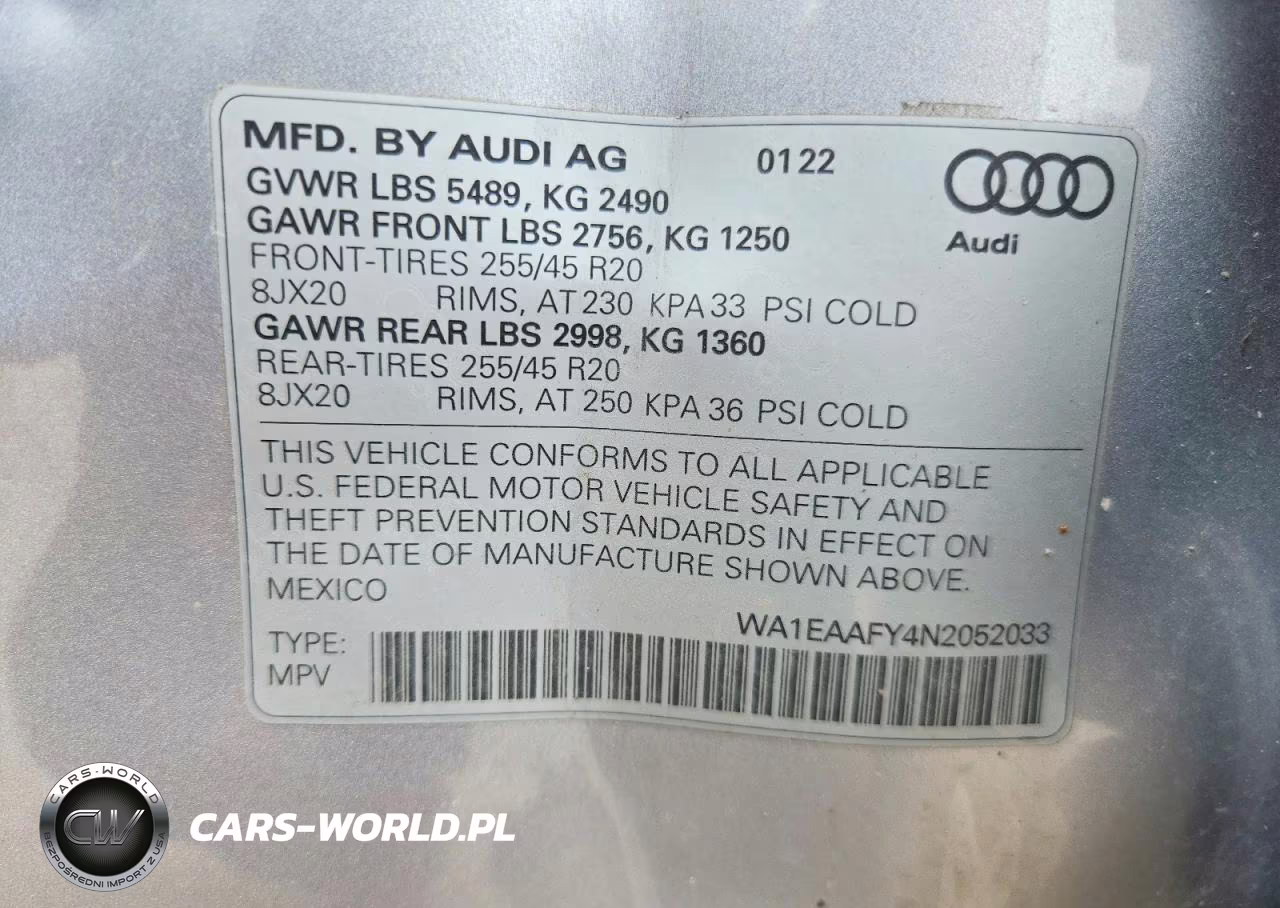2022 Audi Q5 Premium Plus 45 VIN:WA1EAAFY4N2052033 - 12