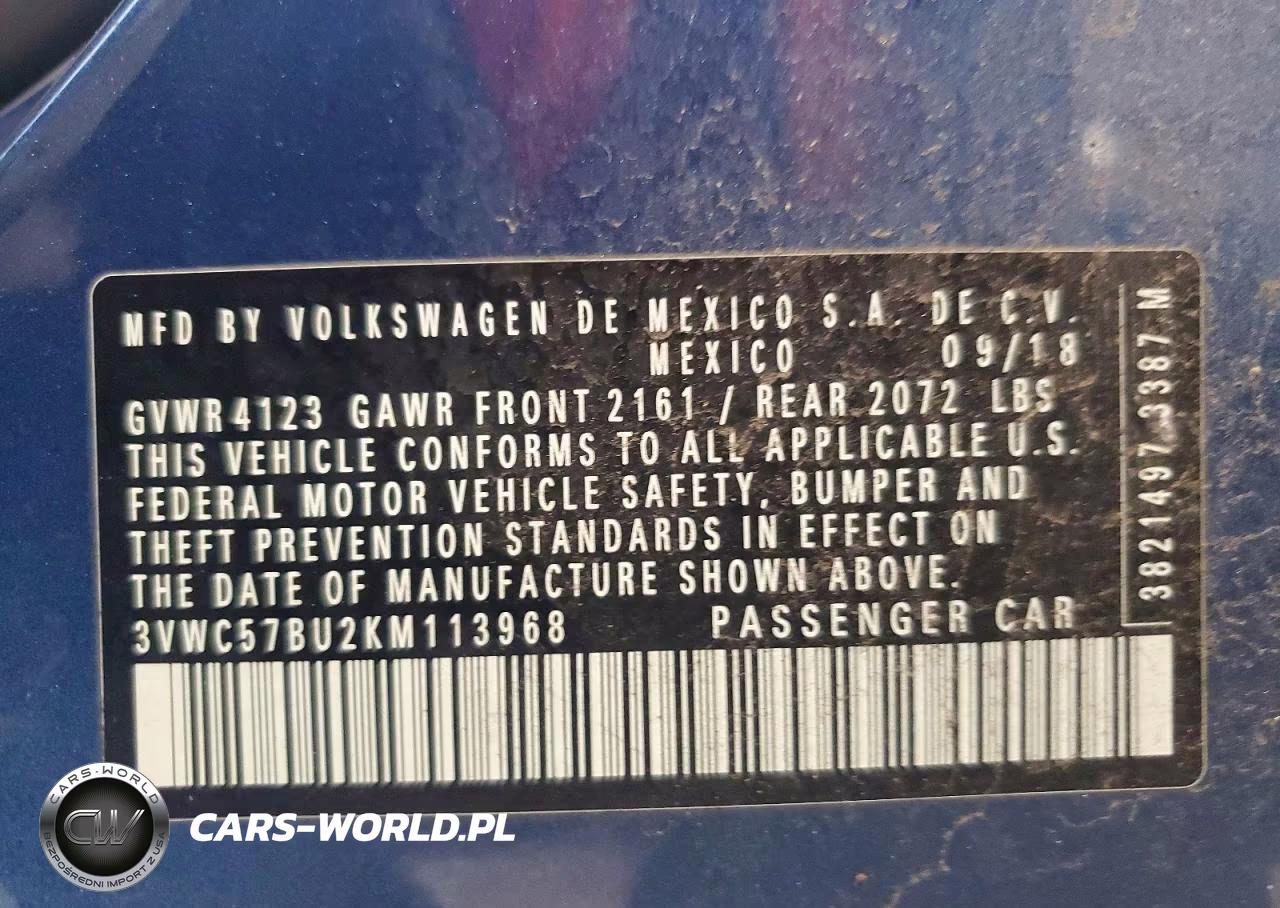 2019 Volkswagen Jetta S VIN:3VWC57BU2KM113968 - 12