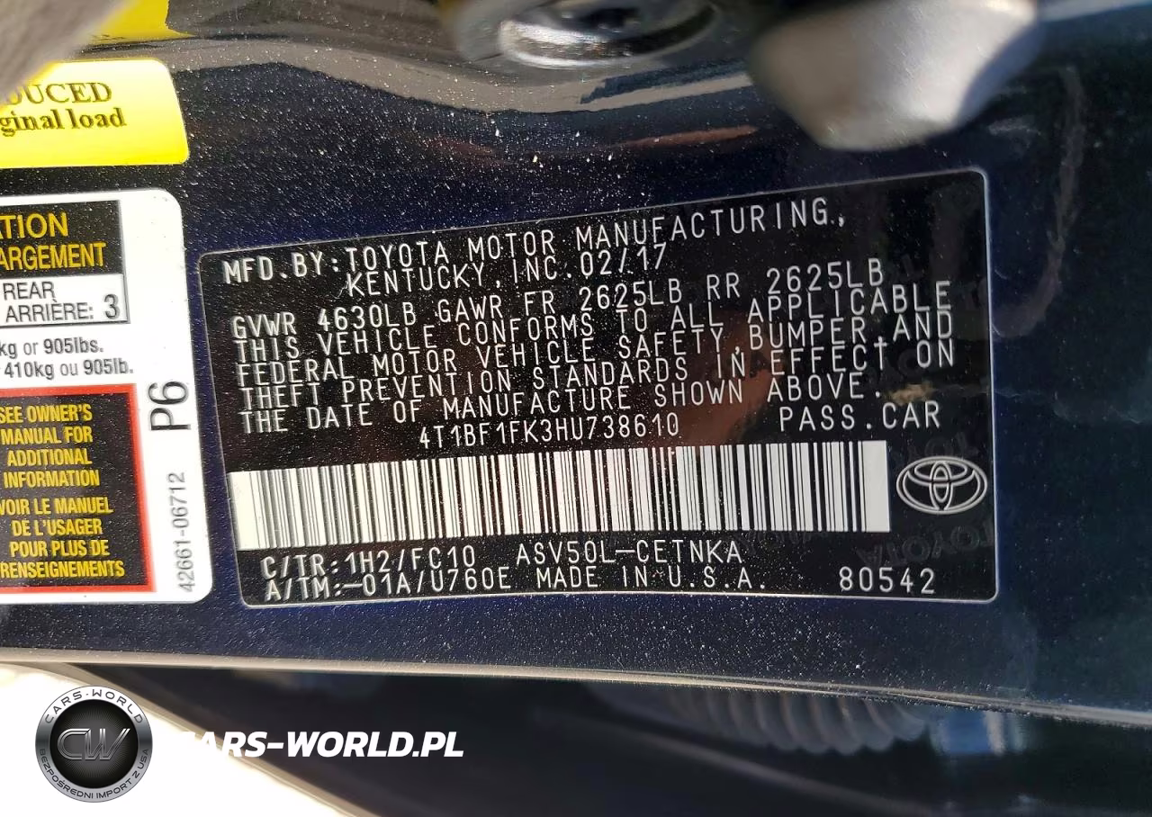2017 Toyota Camry Le VIN:4T1BF1FK3HU738610 - 12