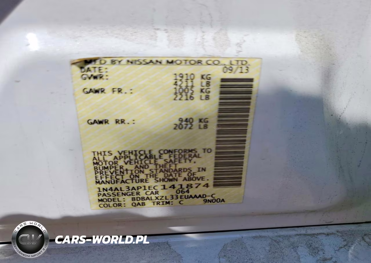 2014 Nissan Altima 2.5 Sl VIN:1N4AL3AP1EC141874 - 12
