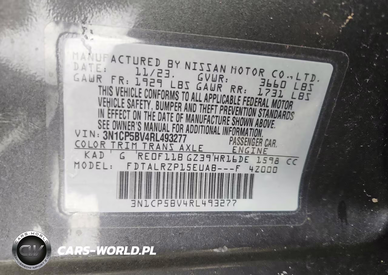 2024 Nissan Kicks S VIN:3N1CP5BV4RL493277 - 13