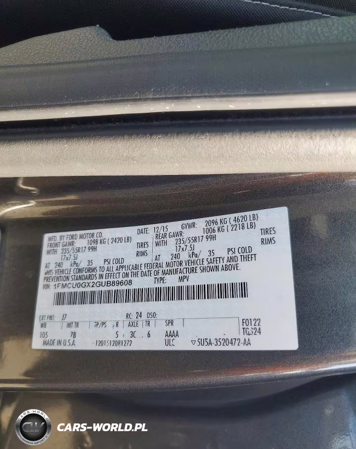 2016 Ford Escape Se VIN:1FMCU0GX2GUB89608 - 13