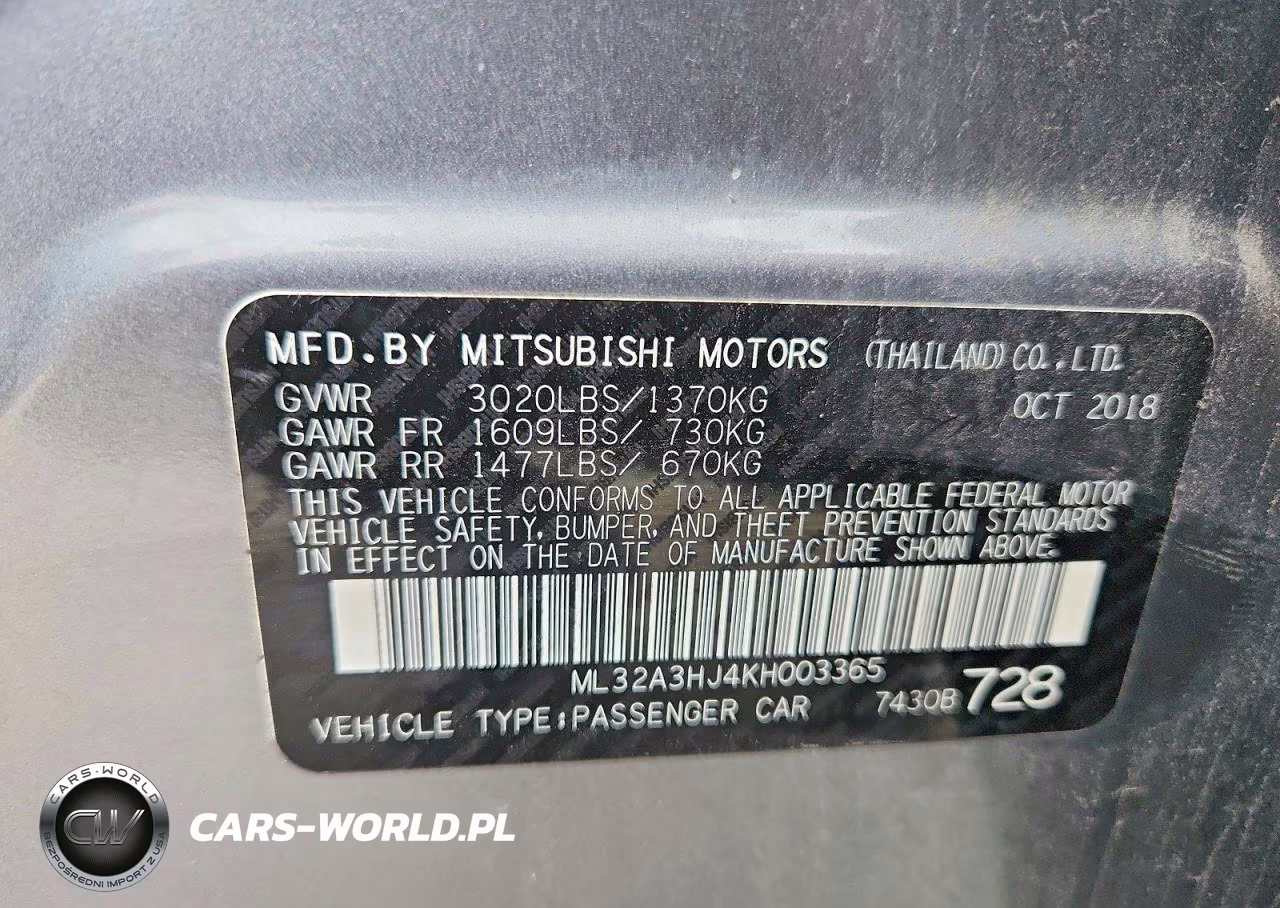2019 Mitsubishi Mirage Es VIN:ML32A3HJ4KH003365 - 12