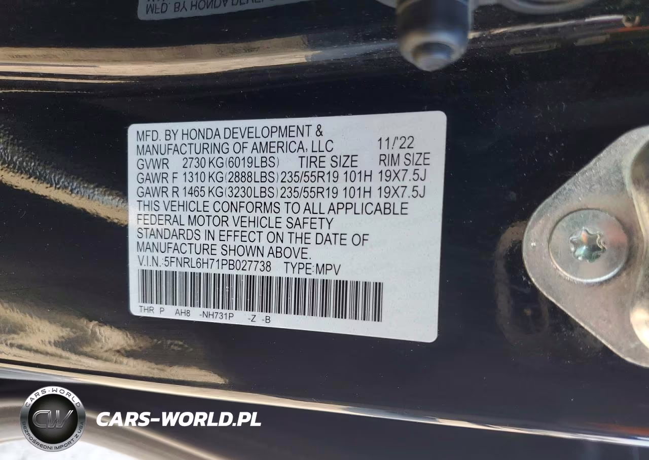 2023 Honda Odyssey Sport-L VIN:5FNRL6H71PB027738 - 13