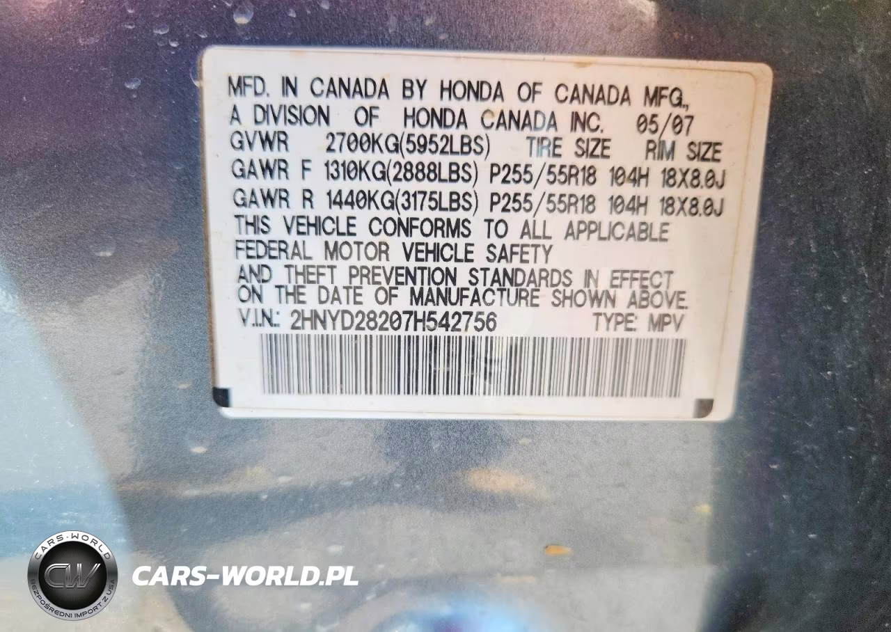 2007 Acura Mdx VIN:2HNYD28207H542756 - 13
