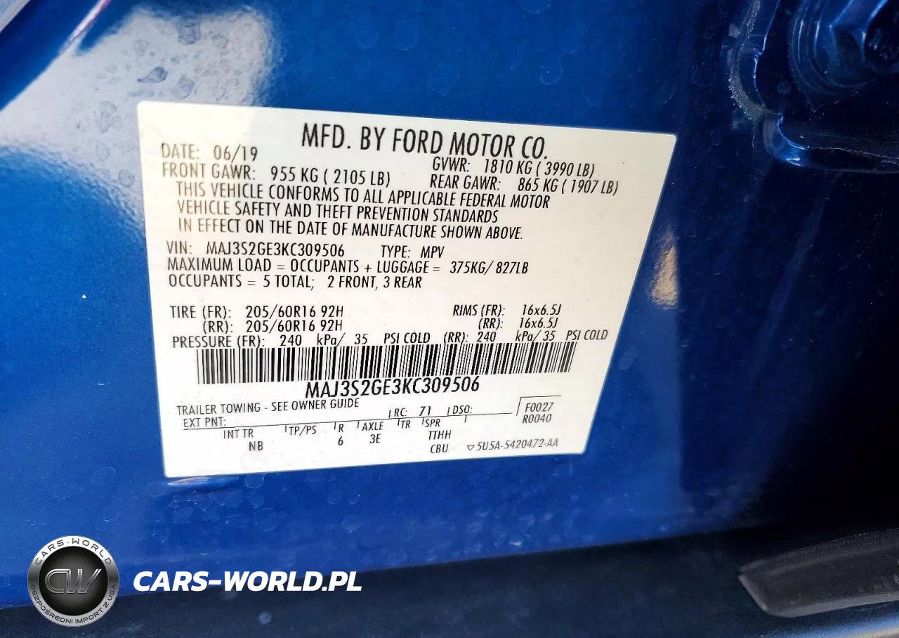 2019 Ford Ecosport Se VIN:MAJ3S2GE3KC309506 - 13