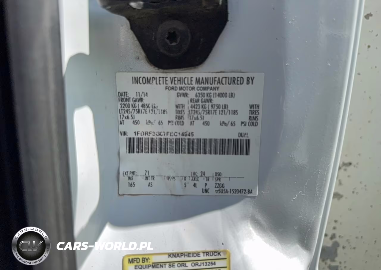 2015 Ford F350 Super Duty VIN:1FDRF3G67FEC14945 - 10