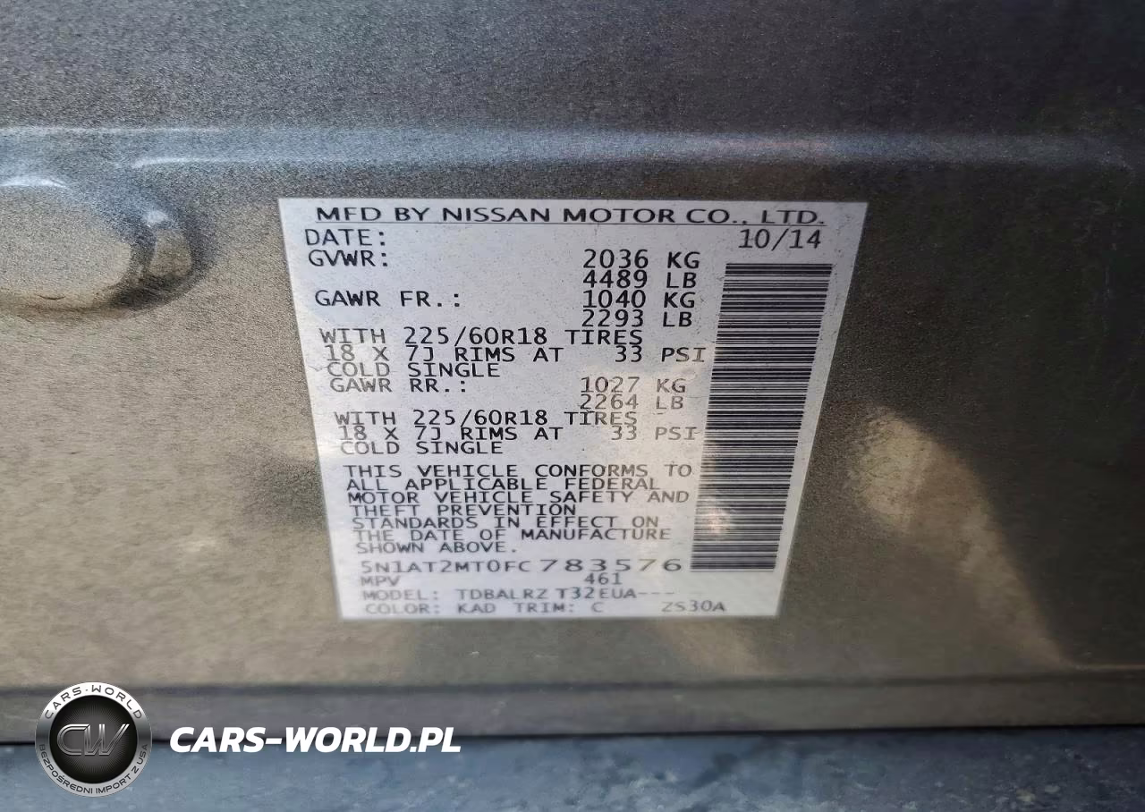 2015 Nissan Rogue Sl VIN:5N1AT2MT0FC783576 - 13