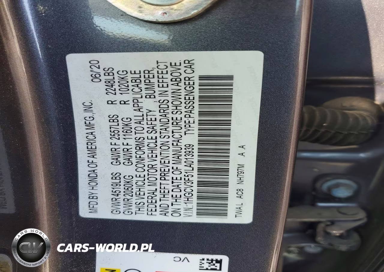 2020 Honda Accord Hybrid Exl VIN:1HGCV3F51LA013939 - 12
