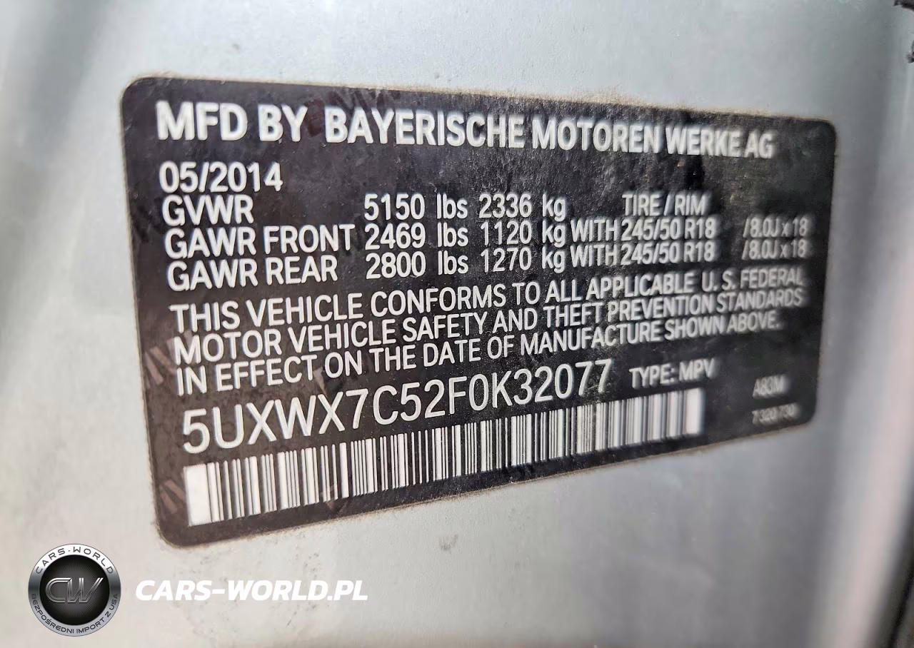2015 BMW X3 xDrive35I VIN:5UXWX7C52F0K32077 - 13