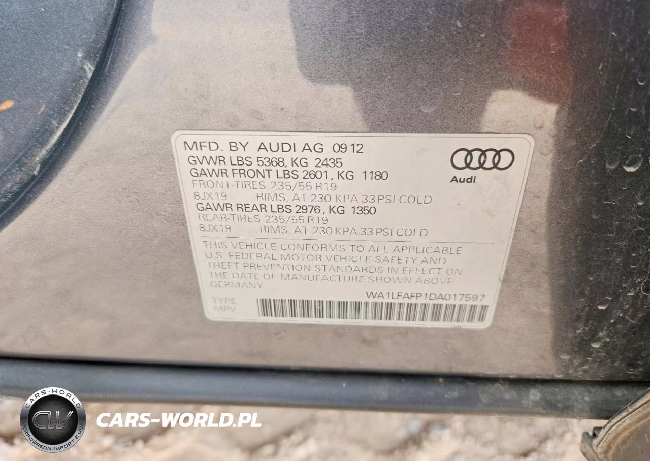 2013 Audi Q5 2.0T Premium VIN:WA1LFAFP1DA017597 - 12