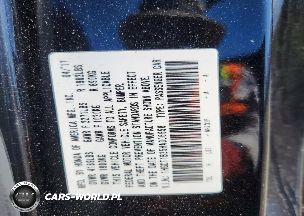 2017 Honda Accord Lx-S VIN:1HGCT1B35HA006658 - 12