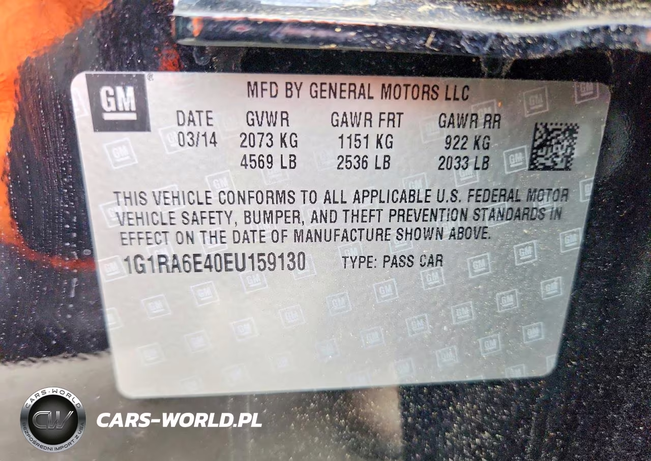 2014 Chevrolet Volt VIN:1G1RA6E40EU159130 - 12