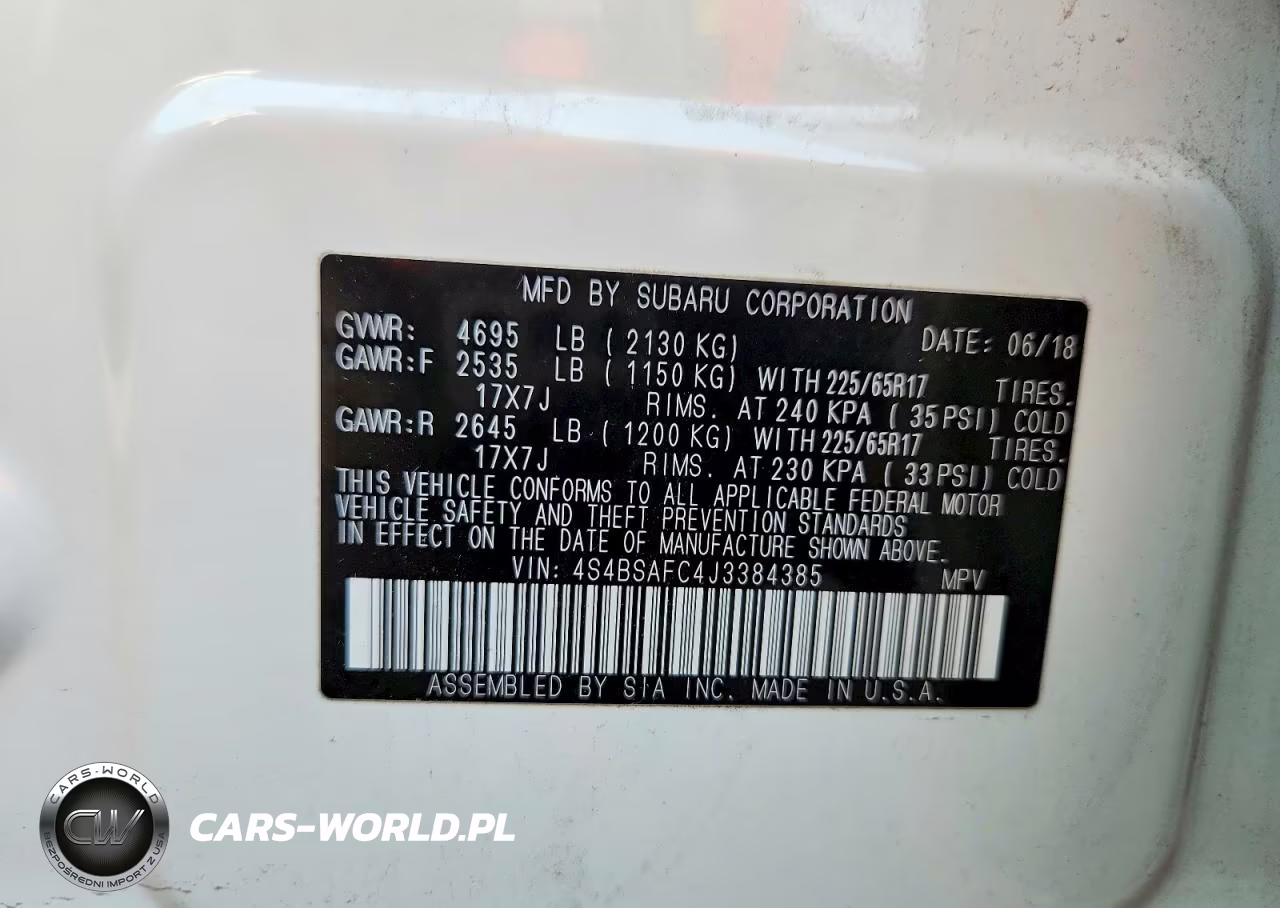 2018 Subaru Outback 2.5I Premium VIN:4S4BSAFC4J3384385 - 14