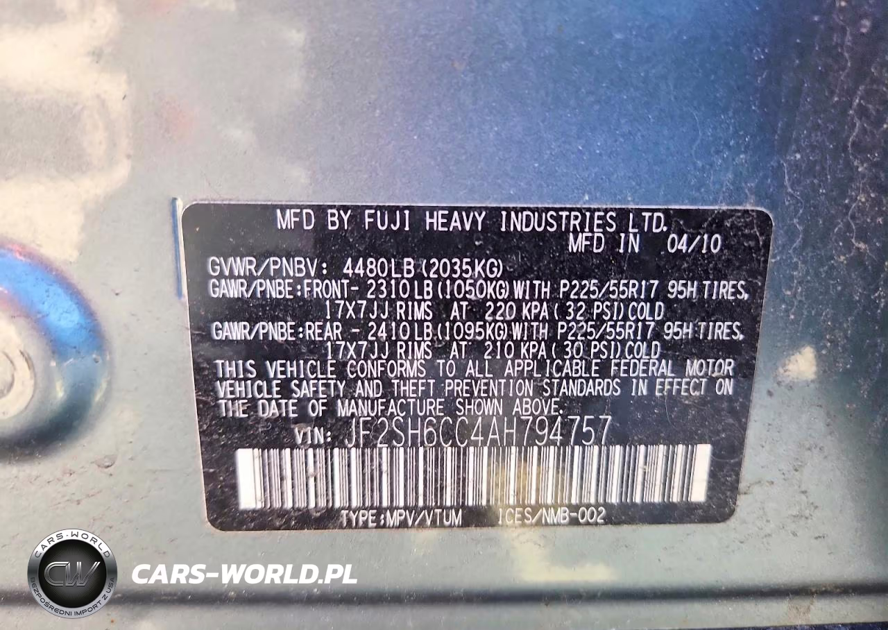 2010 Subaru Forester 2.5X Premium VIN:JF2SH6CC4AH794757 - 13