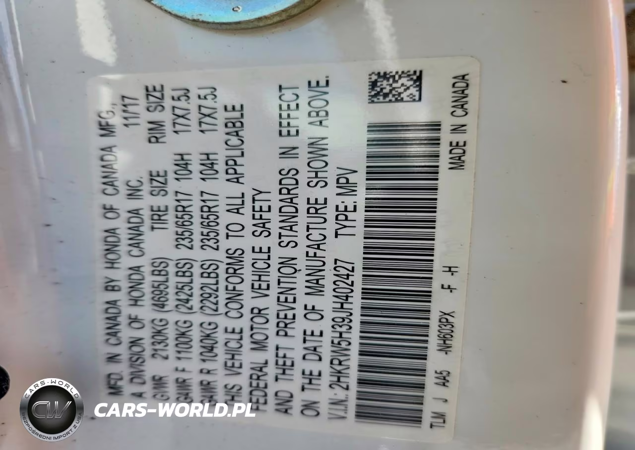 2018 Honda Cr-V Lx VIN:2HKRW5H39JH402427 - 13