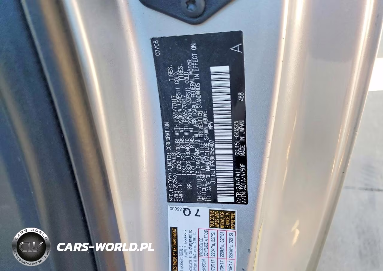 2008 Toyota Fj Cruiser Base VIN:JTEBU11F98K056407 - 13