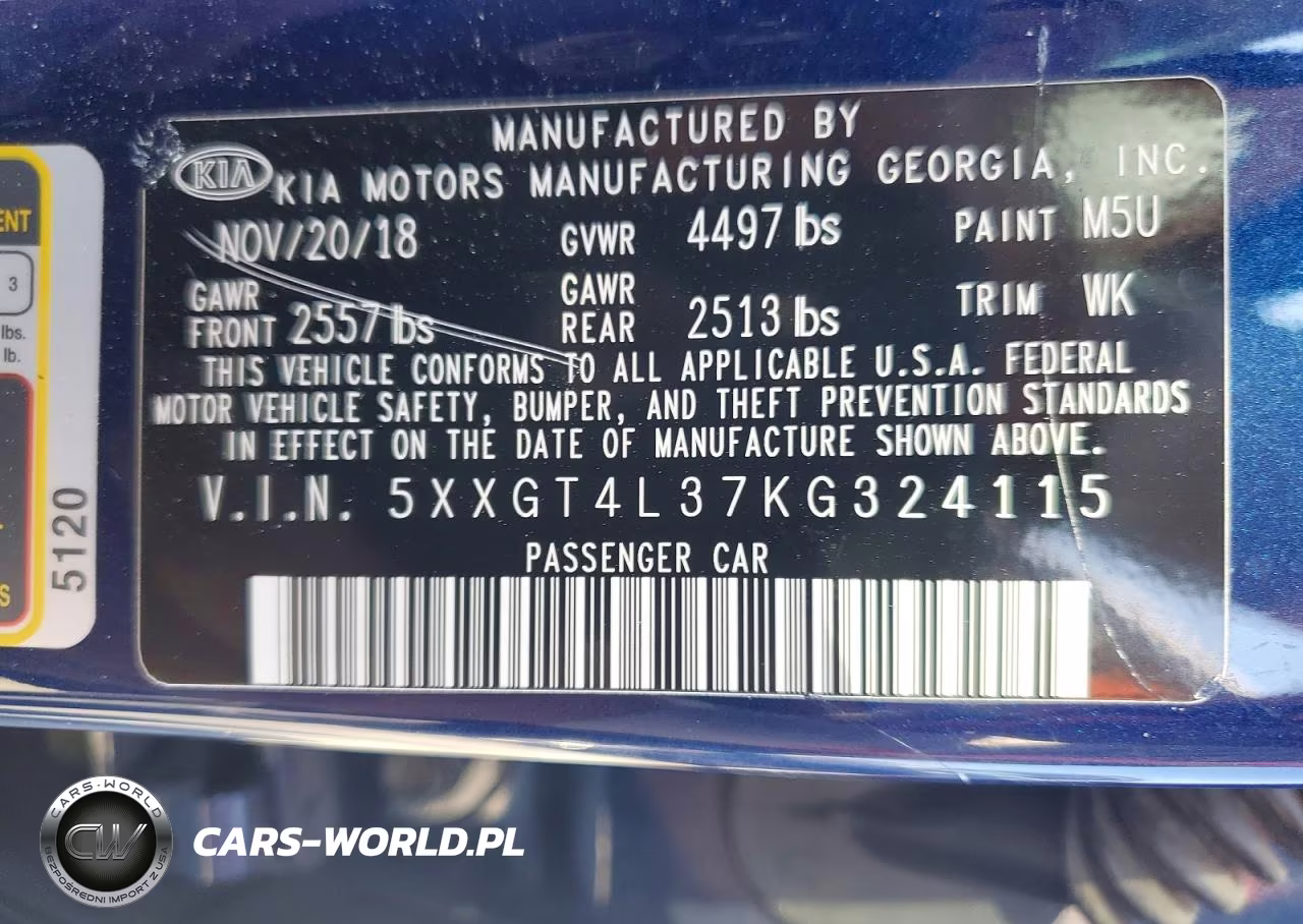2019 Kia Optima Lx VIN:5XXGT4L37KG324115 - 12