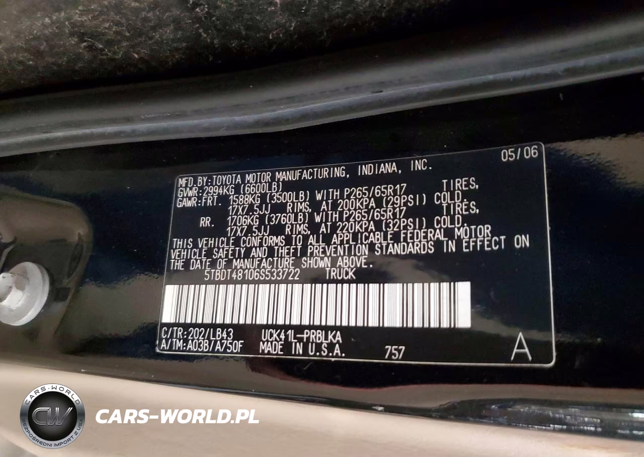 2006 Toyota Tundra Double Cab Limited VIN:5TBDT48106S533722 - 13