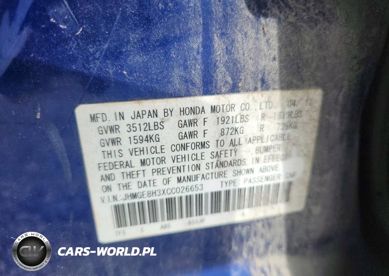 2012 Honda Fit VIN:JHMGE8H3XCC026653 - 12