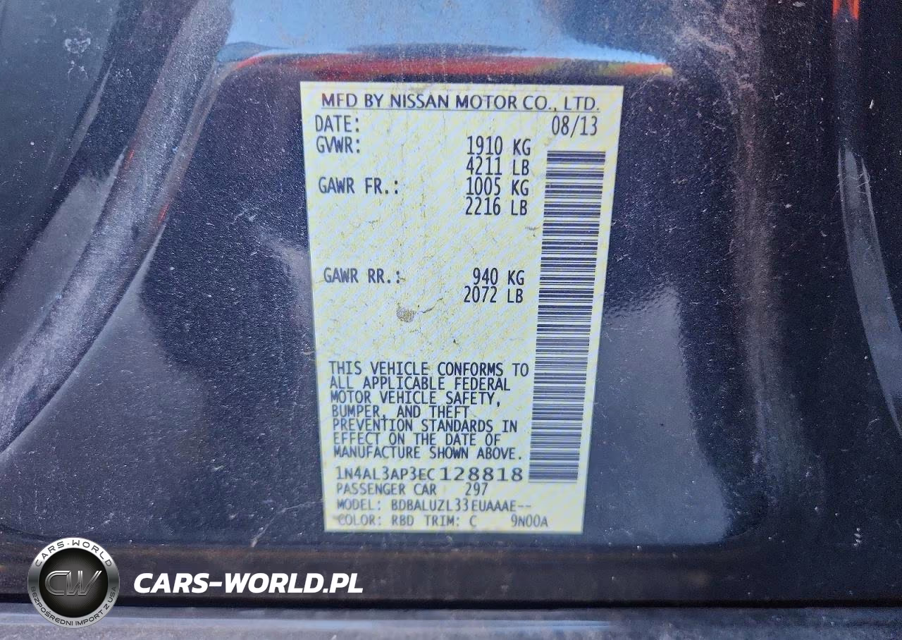 2014 Nissan Altima 2.5 Sv VIN:1N4AL3AP3EC128818 - 12