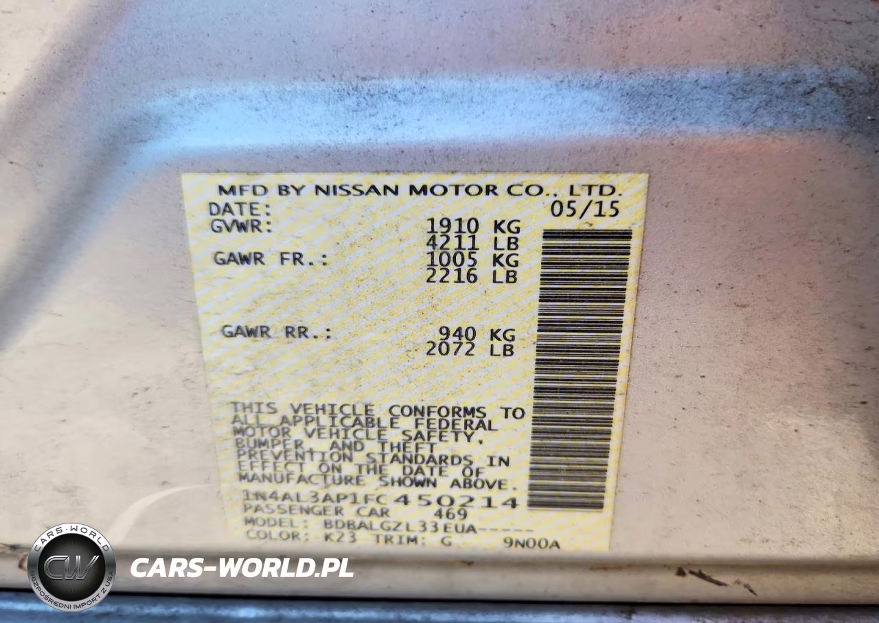 2015 Nissan Altima 2.5 S VIN:1N4AL3AP1FC450214 - 12