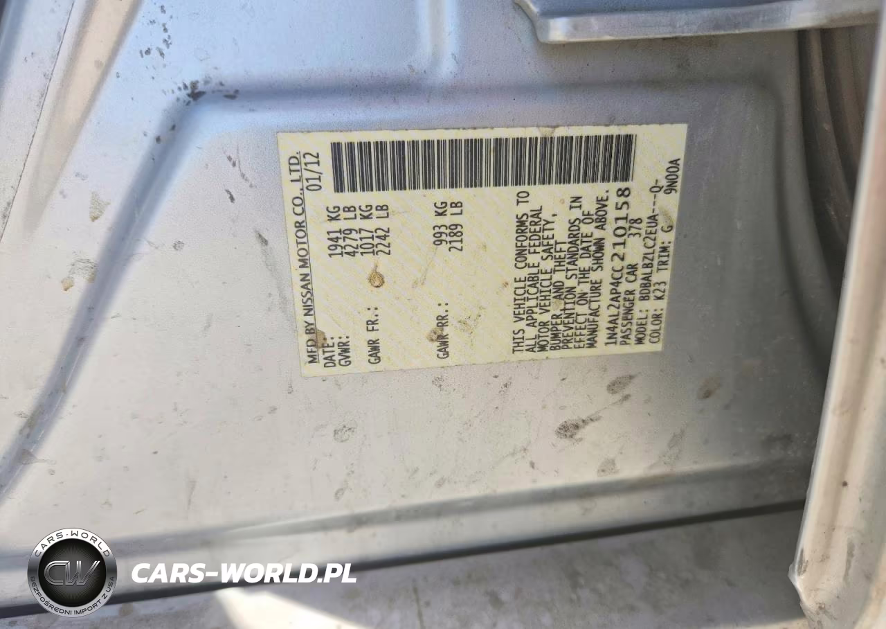 2012 Nissan Altima 2.5 VIN:1N4AL2AP4CC210158 - 12