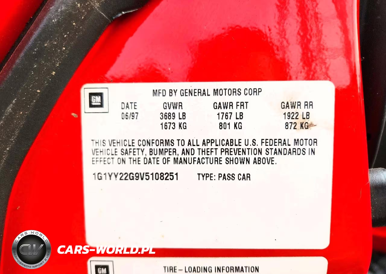 1997 Chevrolet Corvette VIN:1G1YY22G9V5108251 - 12