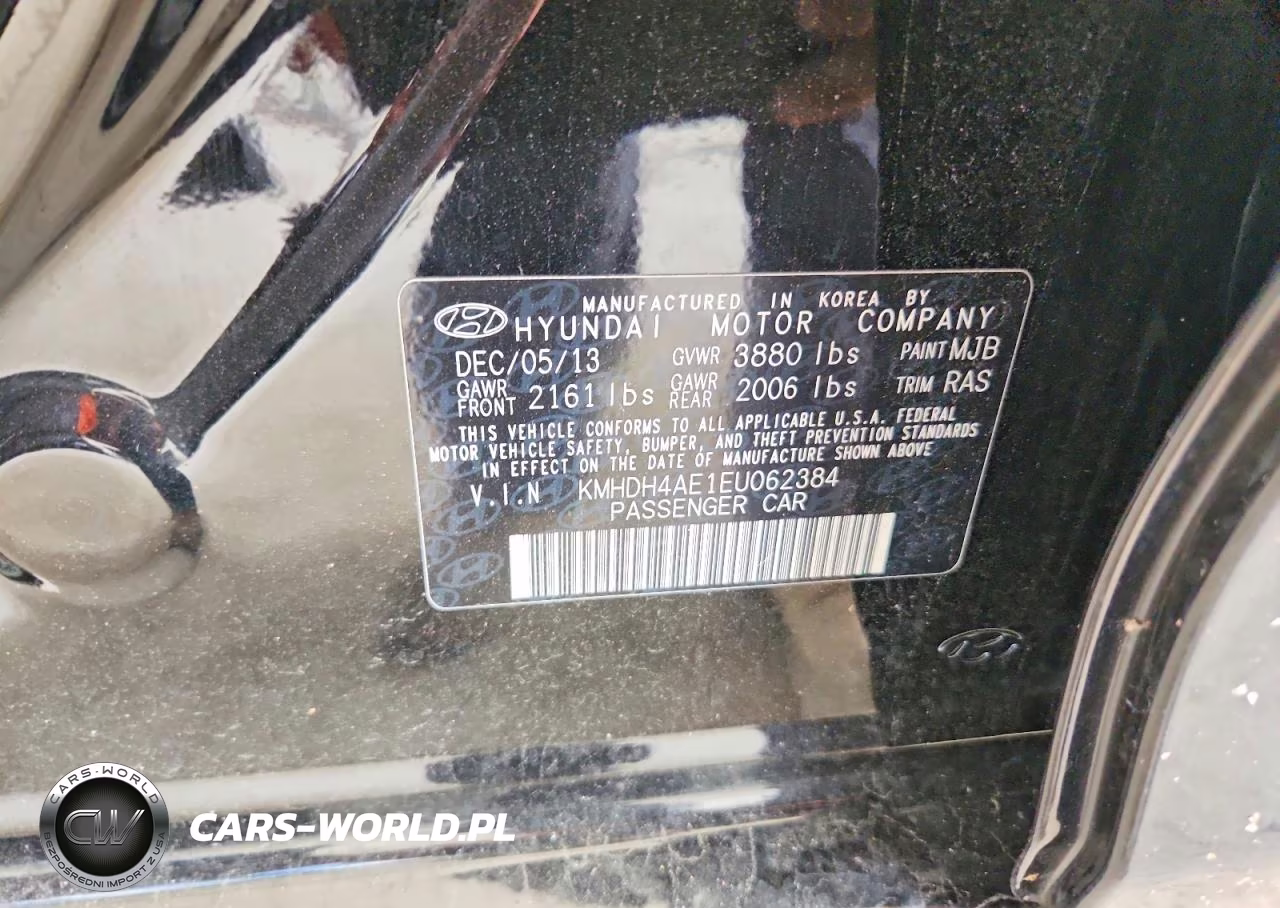 2014 Hyundai Elantra Se VIN:KMHDH4AE1EU062384 - 12