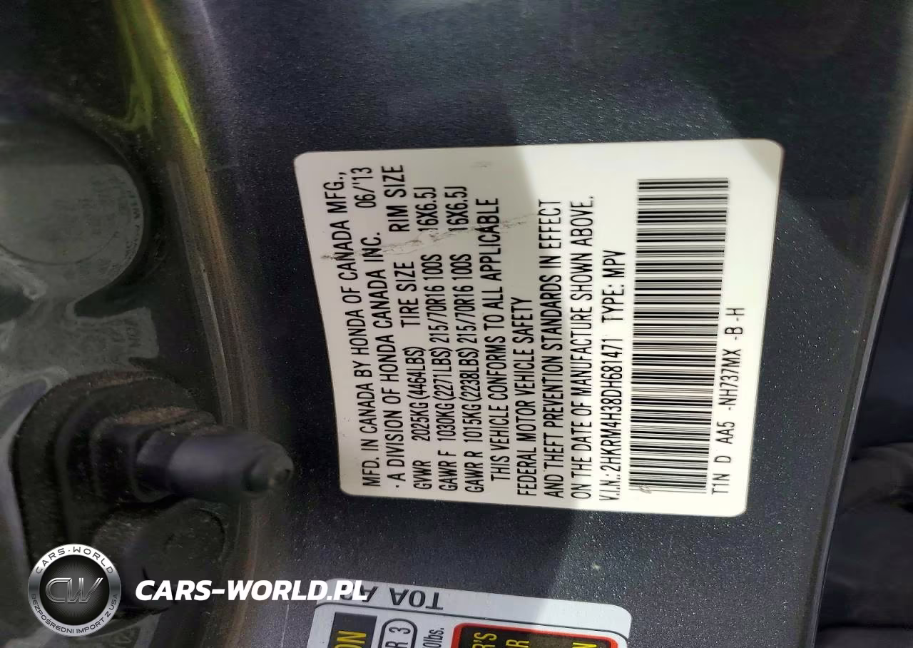 2013 Honda Cr-V Lx VIN:2HKRM4H38DH681471 - 13