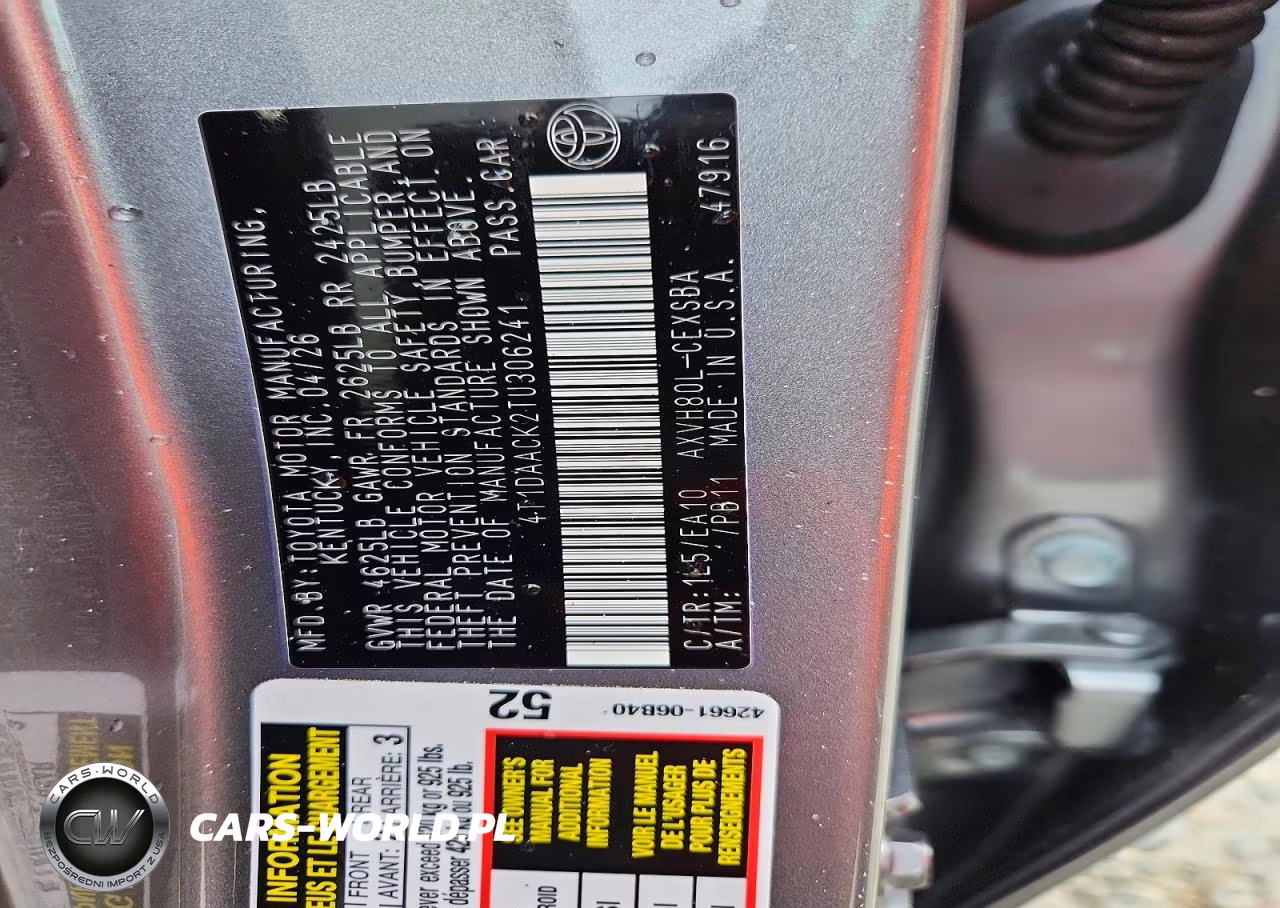 2026 Toyota Camry Se VIN:4T1DAACK2TU306241 - 13