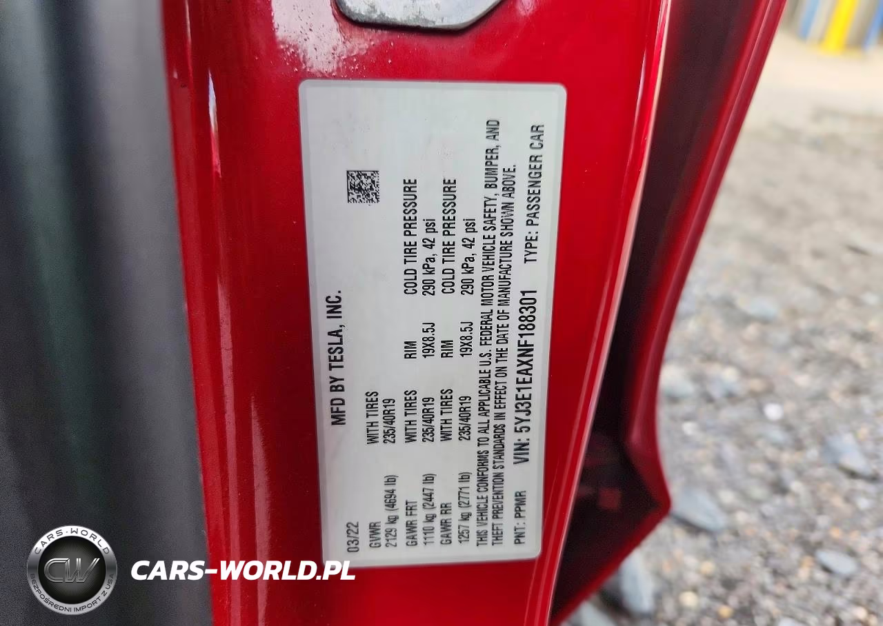 2022 Tesla Model 3 VIN:5YJ3E1EAXNF188301 - 12