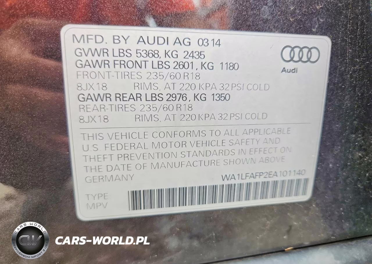 2014 Audi Q5 Premium Plus VIN:WA1LFAFP2EA101140 - 14