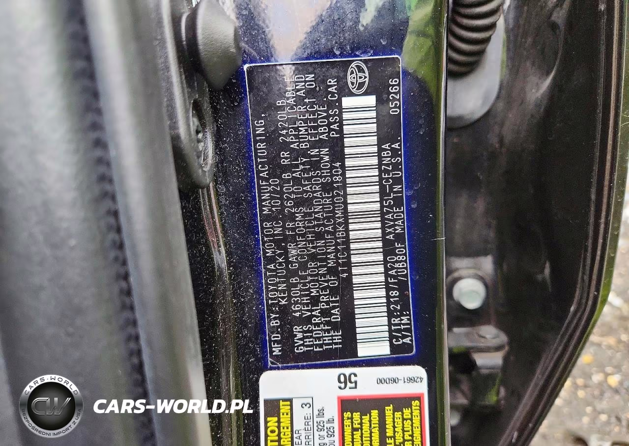 2021 Toyota Camry Le VIN:4T1C11BKXMU021804 - 12