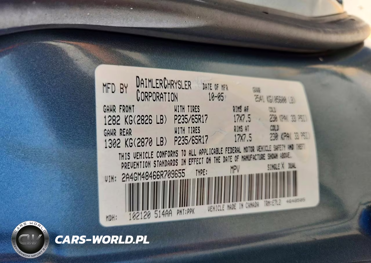 2006 Chrysler Pacifica VIN:2A4GM48466R709655 - 13