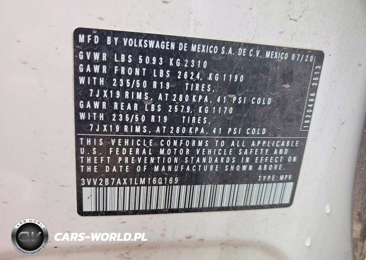 2020 Volkswagen Tiguan Se VIN:3VV2B7AX1LM160169 - 13