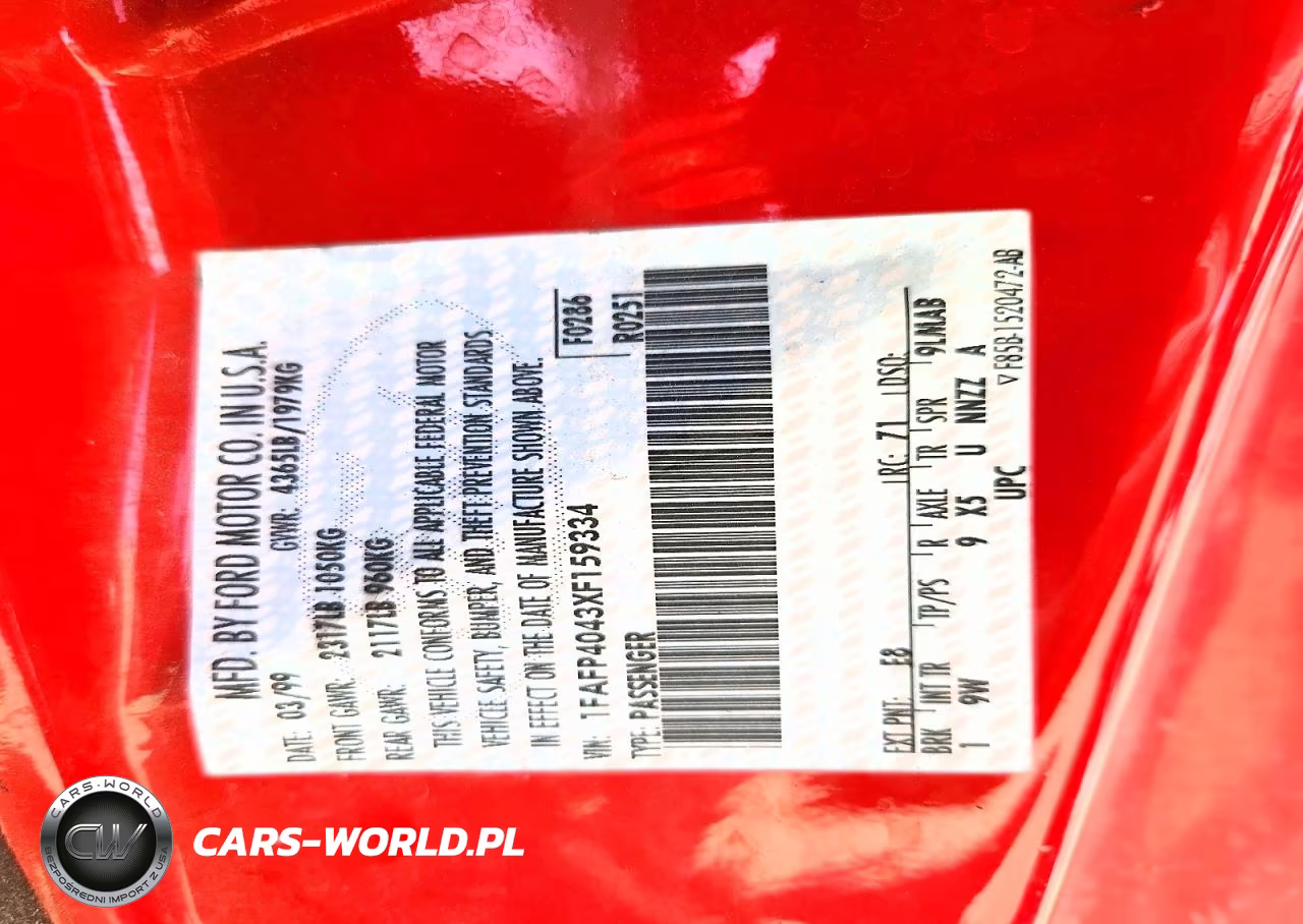 1999 Ford Mustang VIN:1FAFP4043XF159334 - 13