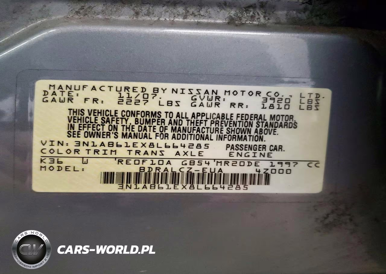 2008 Nissan Sentra 2.0 VIN:3N1AB61EX8L664285 - 13