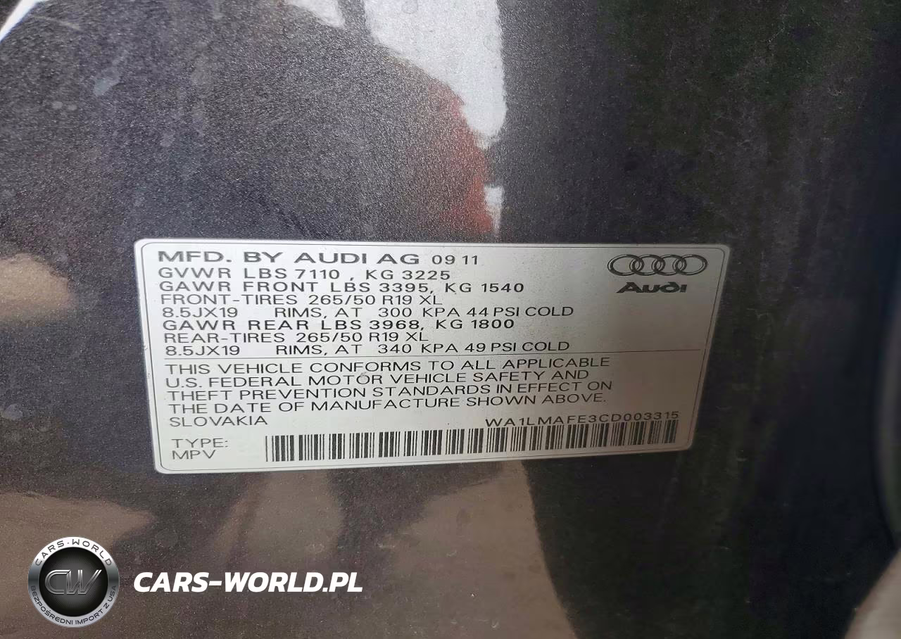 2012 Audi Q7 Premium Plus VIN:WA1LMAFE3CD003315 - 13